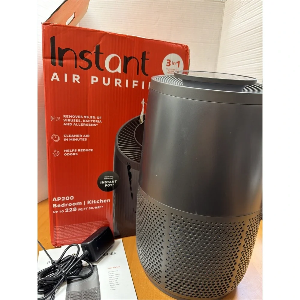 INSTANT 3-in-1 Home Air Purifier LG Rooms Removes 99.9% Viruses, Bacteria,Allerg